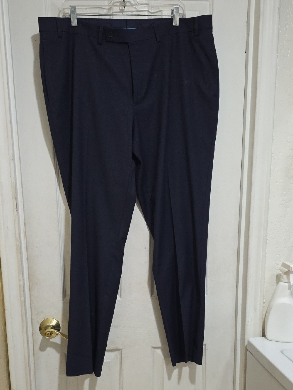 Van Heusen Men's Navy Dress Pants - Flat Front